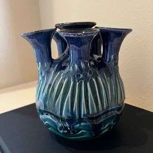 Dryden Pottery With Beautiful Blue Grazed , ‘Multiple Flowers Holders’